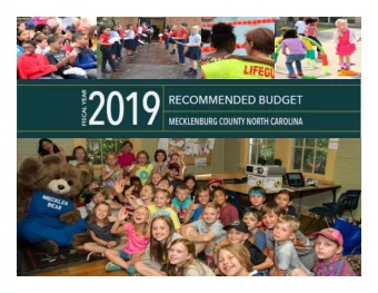 FY2019 Recommended Budget Overview  FY2019 Recommended Budget Overview  Community Service Grants