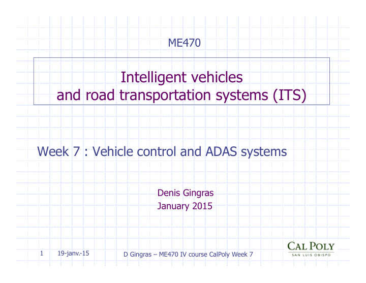 intelligent vehicles and road transportation systems its