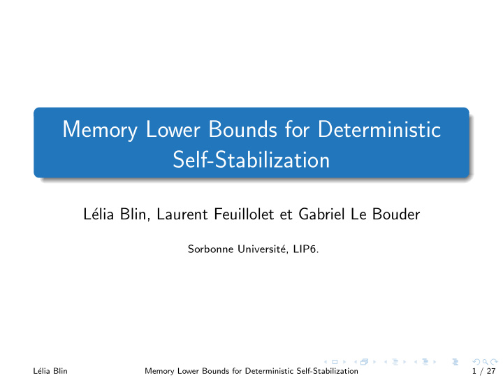 memory lower bounds for deterministic self stabilization