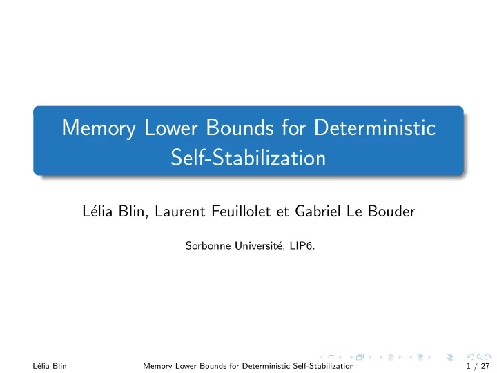 memory lower bounds for deterministic self stabilization