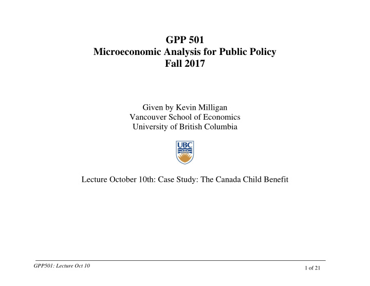 gpp 501 microeconomic analysis for public policy fall 2017