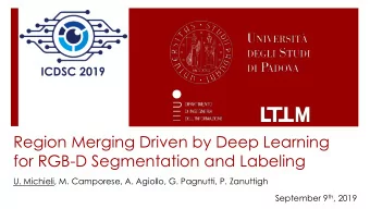 Region Merging Driven by Deep Learning  for RGB-D Segmentation and Labeling  U. Michieli, M.