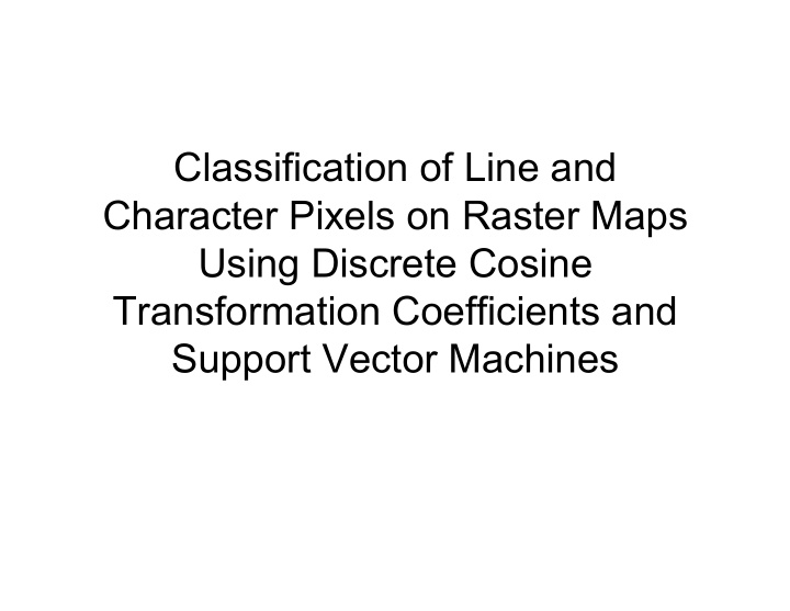 classification of line and character pixels on raster