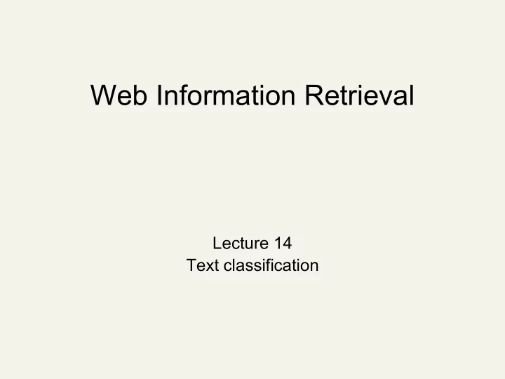 web information retrieval