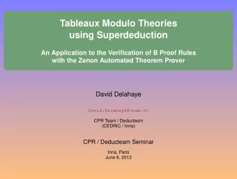 Tableaux Modulo Theories  using Superdeduction  An Application to the Verification of B Proof Rules