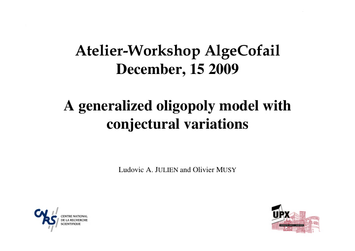 atelier workshop algecofail december 15 2009 a