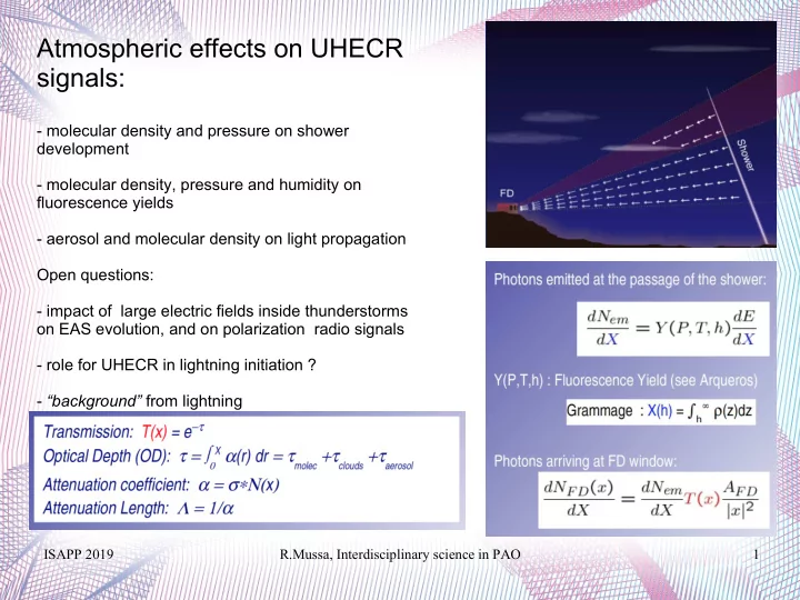 atmospheric effects on uhecr signals
