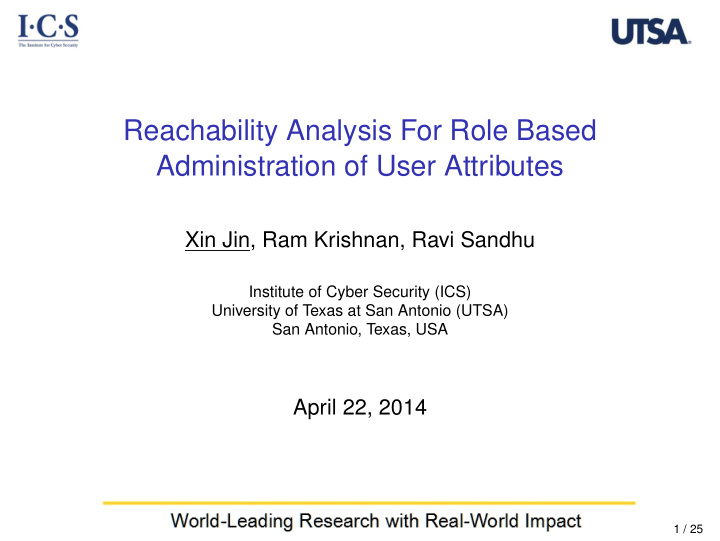 reachability analysis for role based administration of