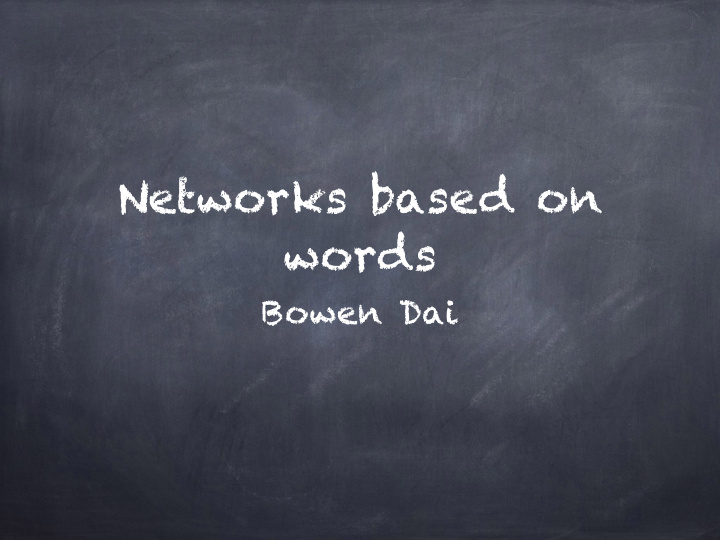networks based on words