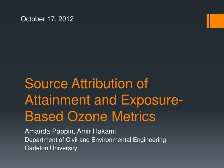 source attribution of attainment and exposure based ozone