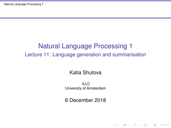 natural language processing 1