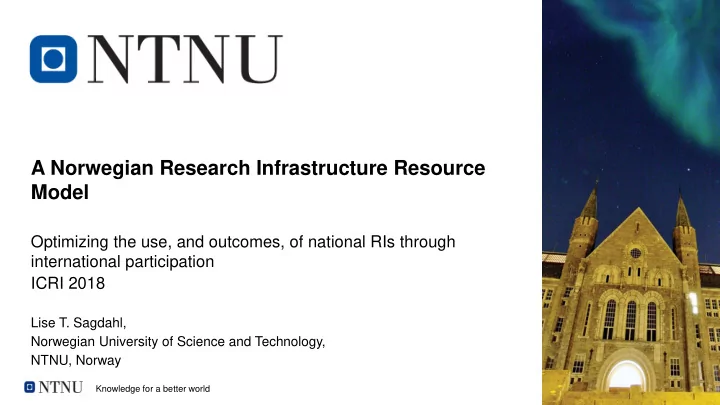 a norwegian research infrastructure resource