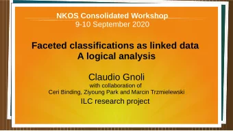 Faceted classifications as linked data  A logical analysis  Claudio Gnoli  with collaboration of