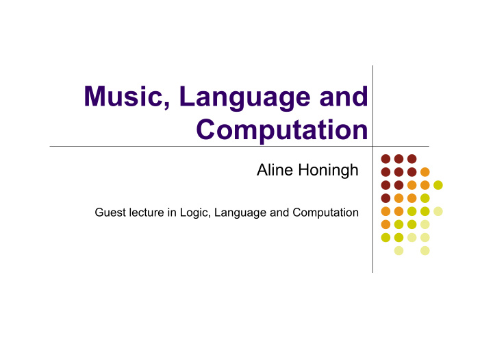 music language and computation