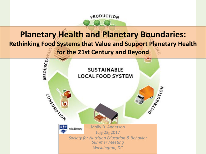 planetary health and planetary boundaries