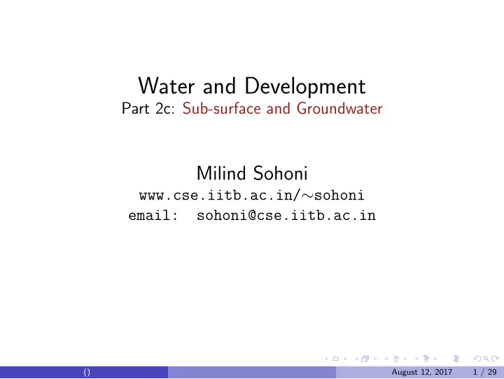 water and development