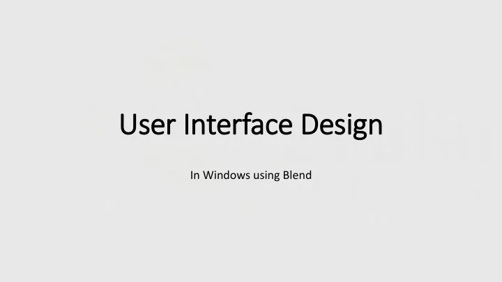 user interface design