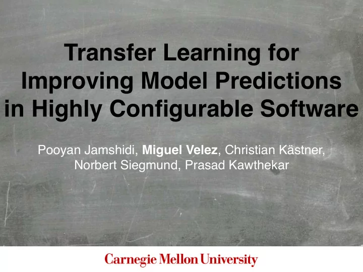 transfer learning for improving model predictions in