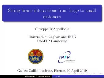 String-brane interactions from large to small  distances  Giuseppe DAppollonio  Universit`  a di