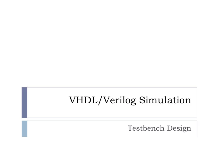 vhdl verilog simulation