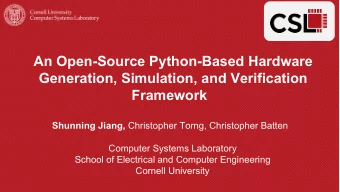 An Open-Source Python-Based Hardware  Generation, Simulation, and Verification  Framework Shunning