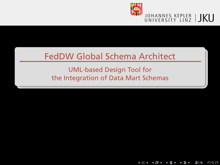 feddw global schema architect