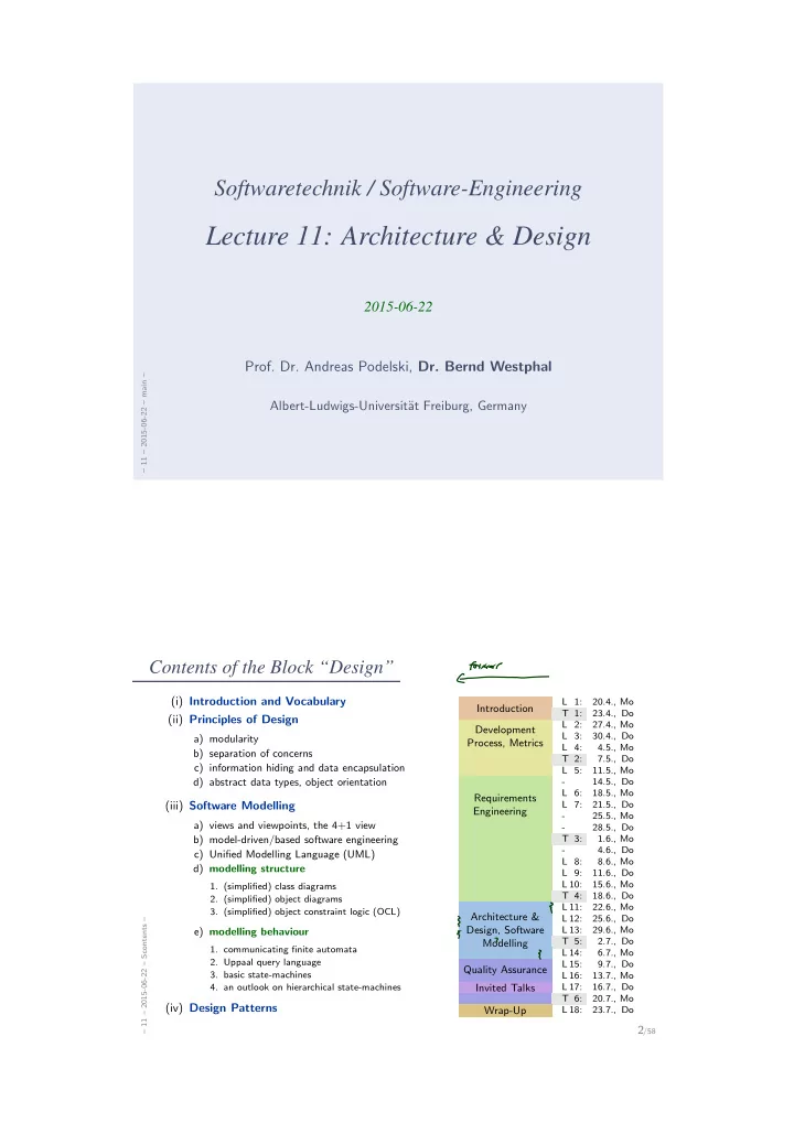 lecture 11 architecture design