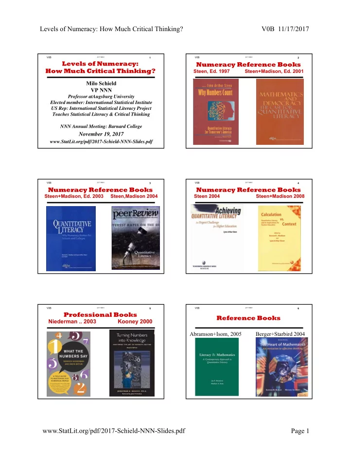 levels of numeracy how much critical thinking v0b 11 17