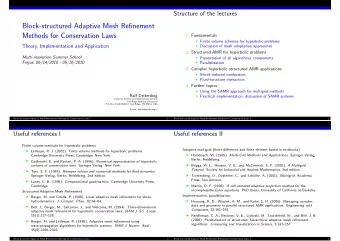 Block-structured Adaptive Mesh Refinement  Methods for Conservation Laws  1. Fundamentals