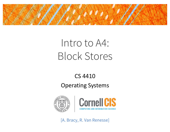 intro to a4 block stores