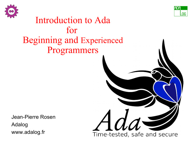 introduction to ada for beginning and experienced