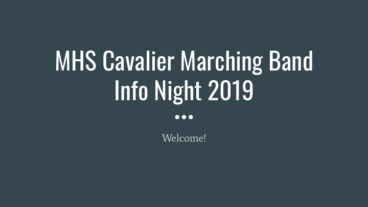 mhs cavalier marching band info night 2019