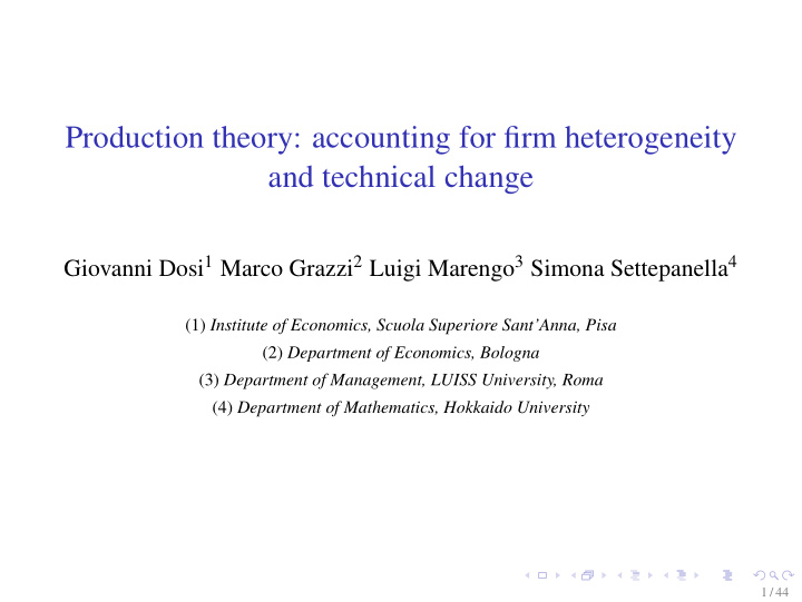 production theory accounting for firm heterogeneity and