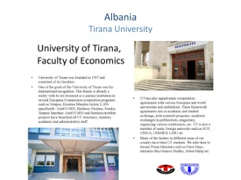 Albania  Tirana University  Armenia  American University of Armenia  Armenia  French University in