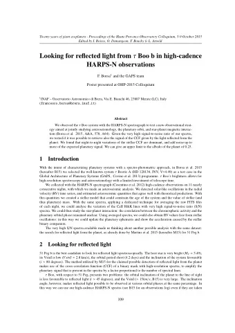 Looking for reflected light from  Boo b in high-cadence  HARPS-N observations F. Borsa 1 and the