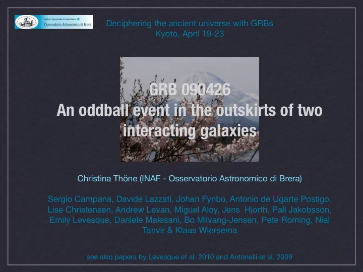 grb 090426 an oddball event in the outskirts of two