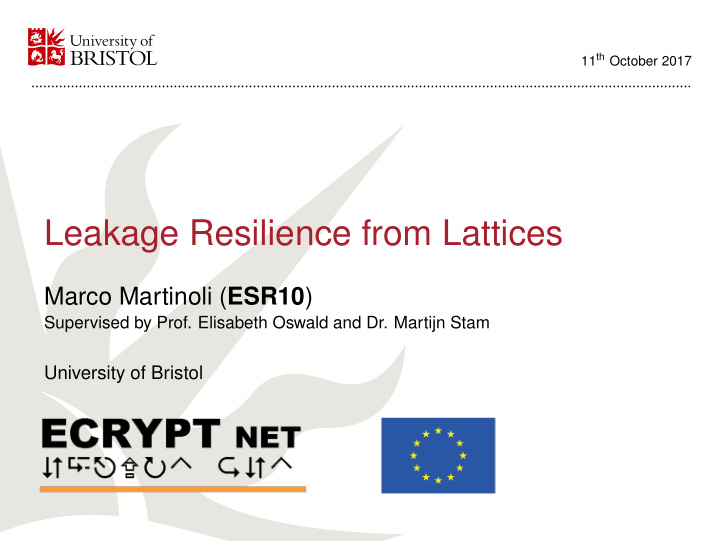 leakage resilience from lattices