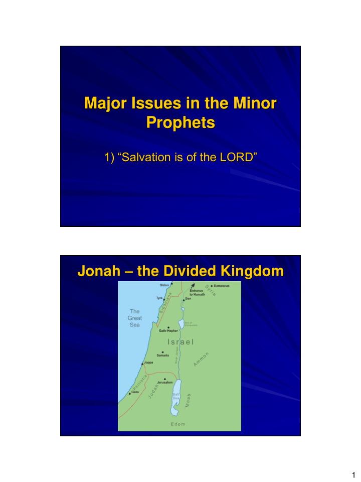 major issues in the minor prophets