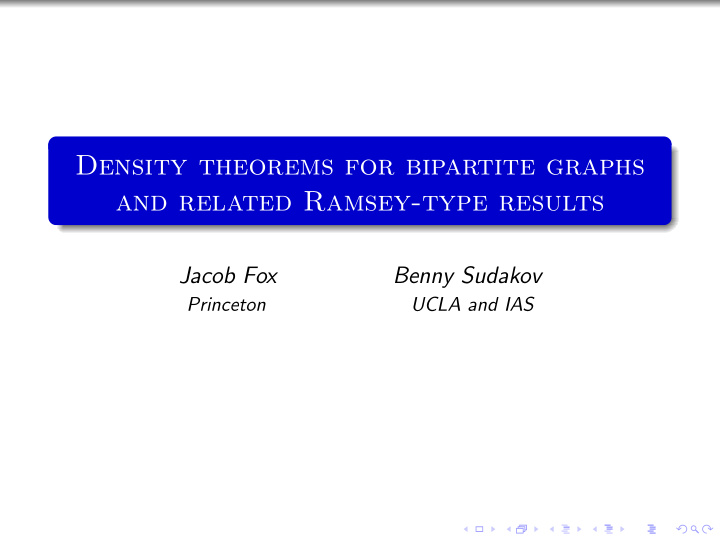 density theorems for bipartite graphs and related ramsey