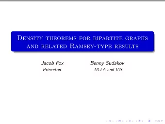 Density theorems for bipartite graphs  and related Ramsey-type results  Jacob Fox  Benny Sudakov