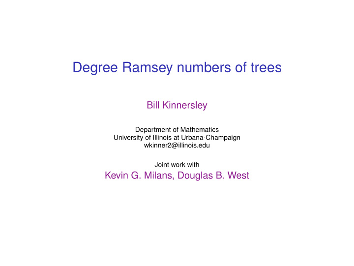 degree ramsey numbers of trees
