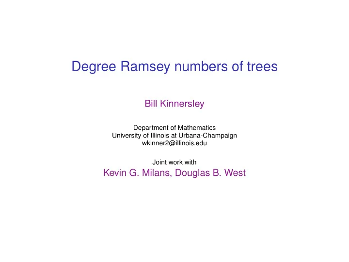 degree ramsey numbers of trees