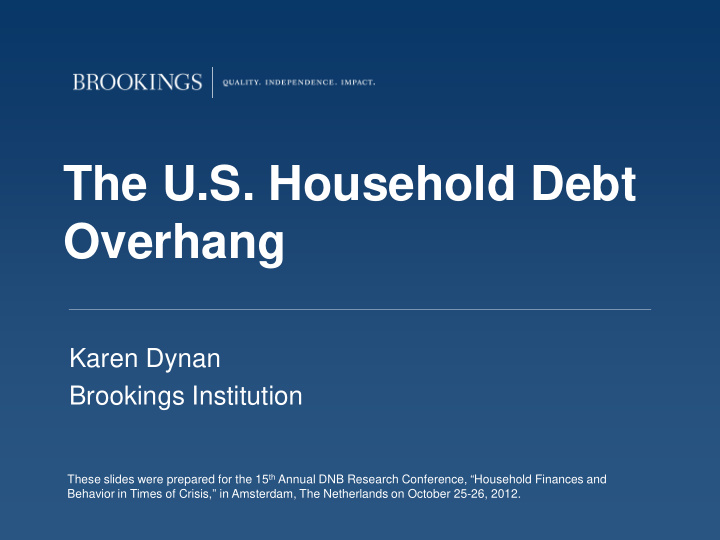 the u s household debt overhang