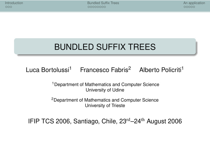 bundled suffix trees