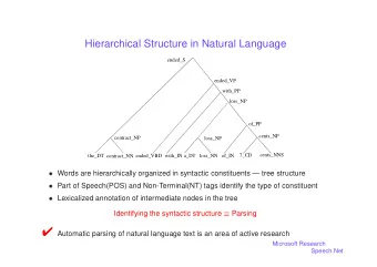 Exploiting Syntactic Structure for Language Modeling  Ciprian Chelba, Frederick Jelinek