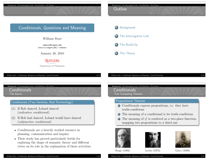 outline conditionals questions and meaning