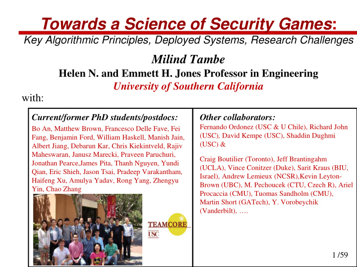 towards a science of security games
