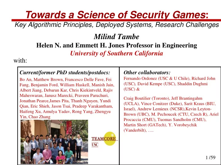 towards a science of security games