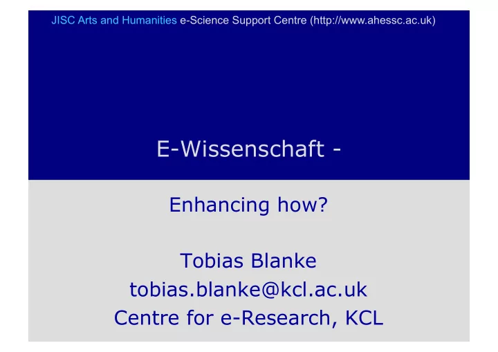 e wissenschaft