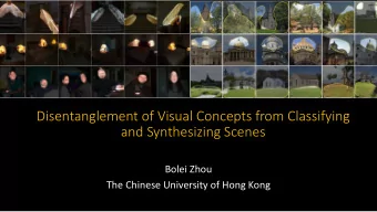 Disentanglement of Visual Concepts from Classifying  and Synthesizing Scenes  Bolei Zhou  The